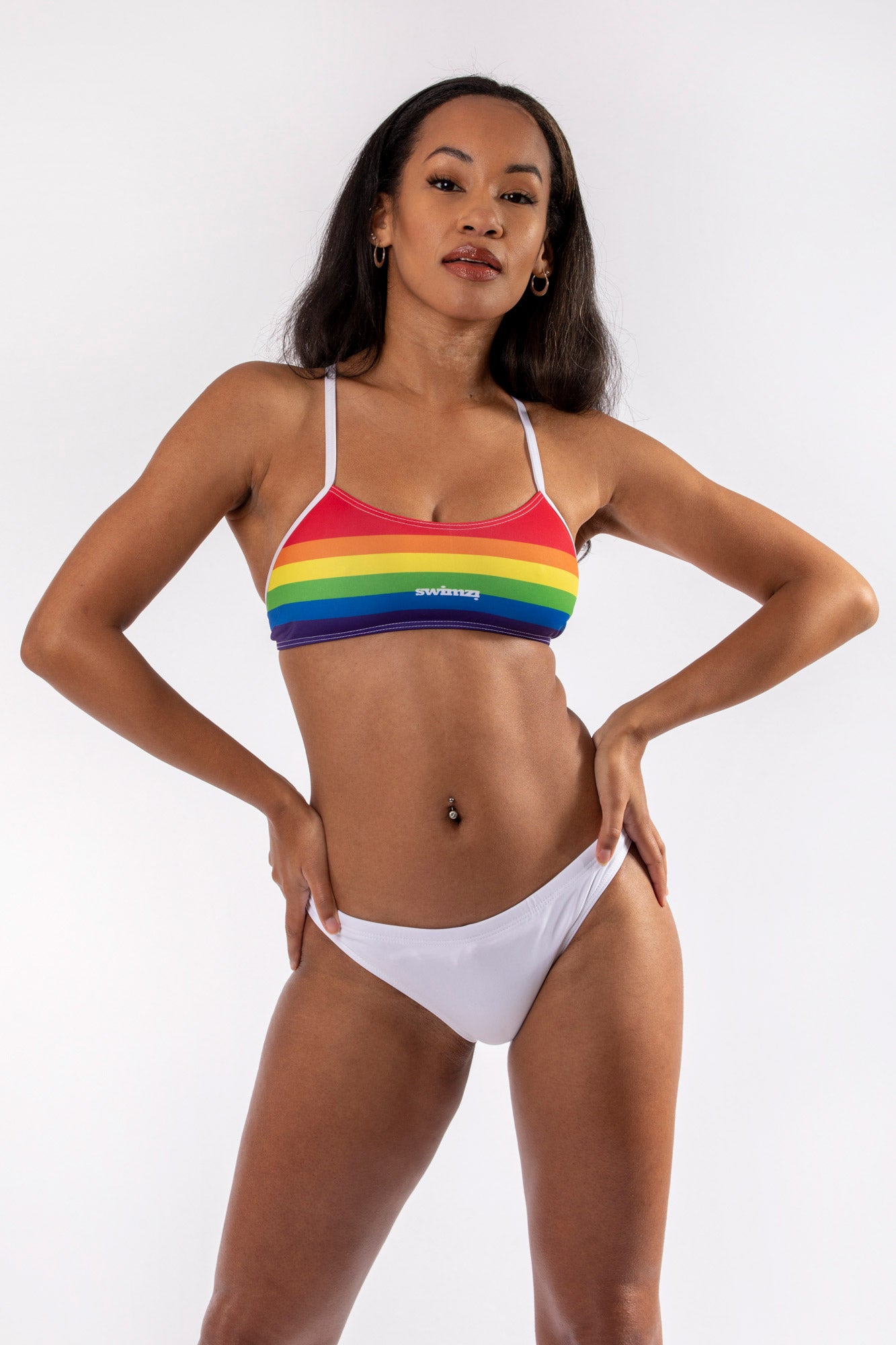 Prequal Female Fit Gay Pride Rainbow Bikini Swim Costume