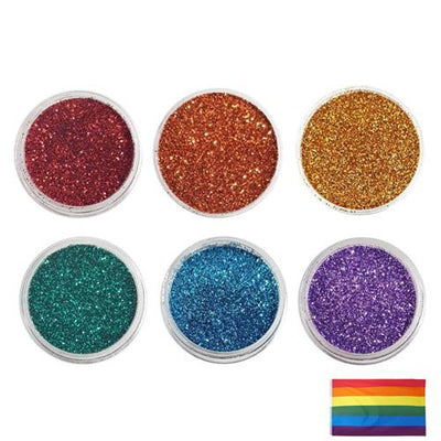 Gay Pride Rainbow 6 Colour - Metallic Glitter Set