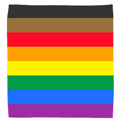 8 Colour Gay Pride Rainbow Flag (Brown & Black Stripes) Bandana
