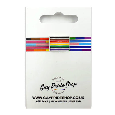 8 Colour Gay Pride Rainbow Flag Silver Plated Pin Badge