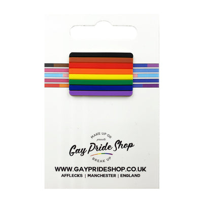 8 Colour Pride Rainbow Flag Silicone Rectangle Pin Badge
