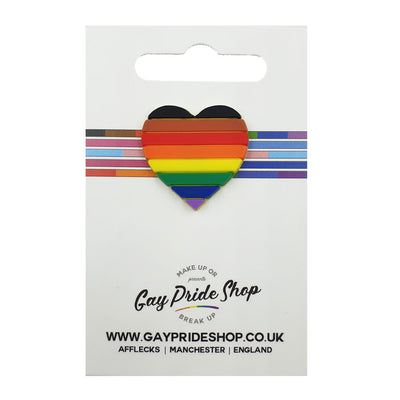 8 Colour Pride Rainbow Flag Silicone Heart Pin Badge