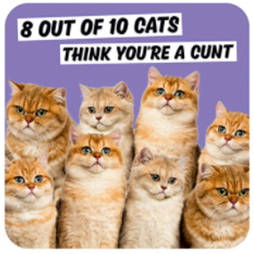 8 Out Of 10 Cats Think You're A C*nt Coaster