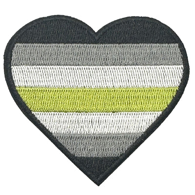 Agender Heart Embroidered Iron-On Patch