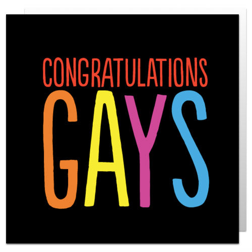 Congratulations Gays - Gay Wedding Card