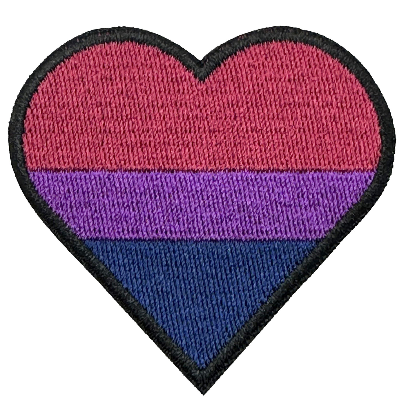 Bisexual Heart Embroidered Iron-On Patch