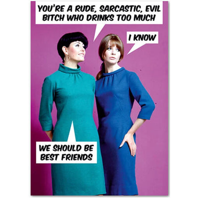 You're a Rude, Sarcastic, Evil B*tch Who Drinks Too Much - Birthday Card