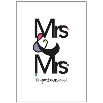 Mrs & Mrs Congratulations - Lesbian Wedding Card