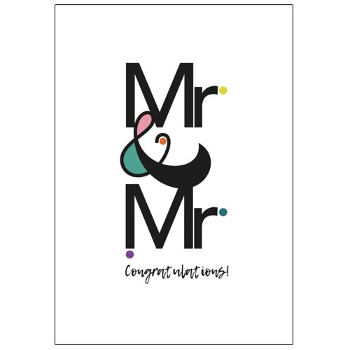 Mr & Mr Congratulations - Gay Wedding Card