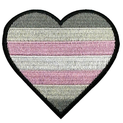Demigirl Heart Embroidered Iron-On Patch