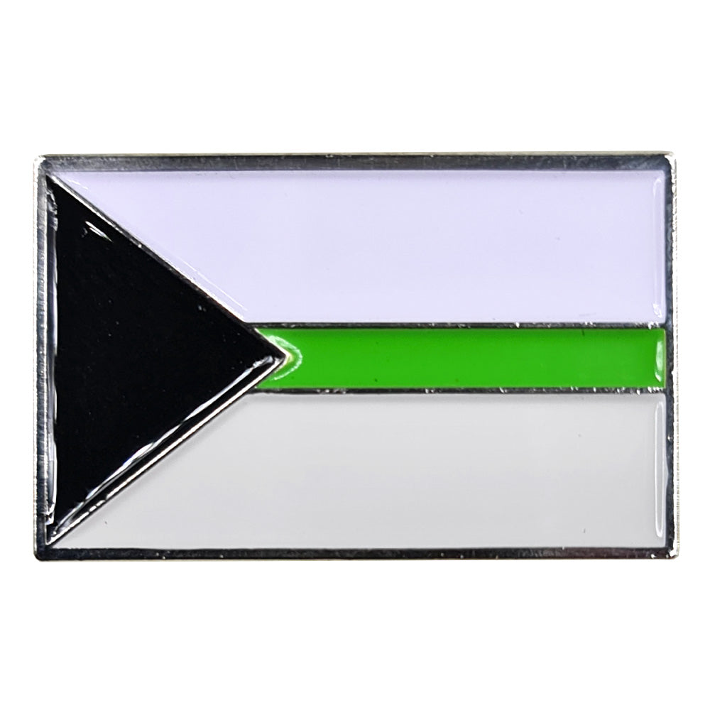 Demiromantic Pride Flag Silver Metal Rectangle Lapel Pin Badge