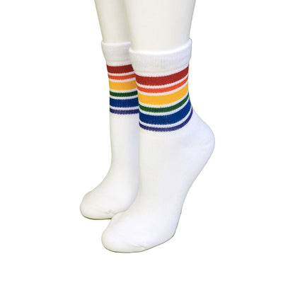 Pride Socks - Fearless Rainbow Athletic Socks White