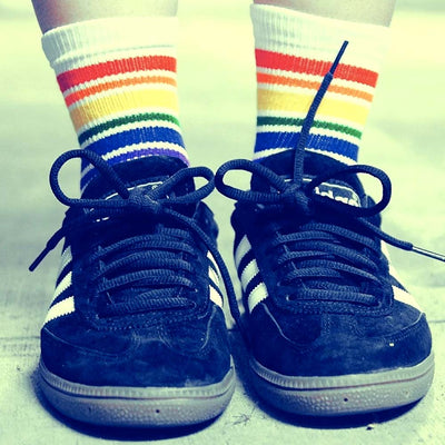Pride Socks - Fearless Rainbow Athletic Socks White