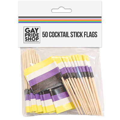 Non Binary Flag Cocktail/Toothpick Flags