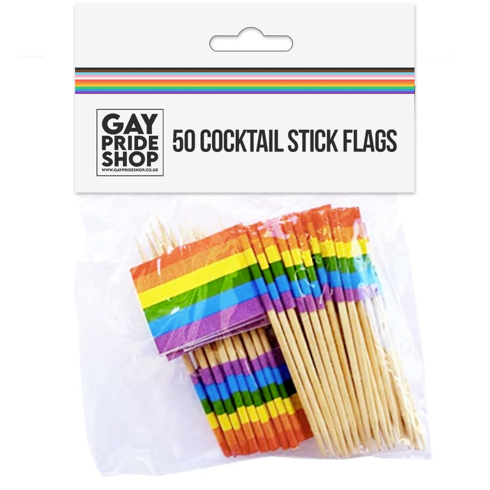 Gay Pride Rainbow Cocktail Sticks/Toothpick Flags
