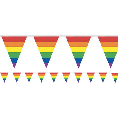 Gay Pride Rainbow Flag Plastic Bunting Small (3.7m)