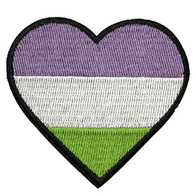 Genderqueer Heart Embroidered Iron-On Patch