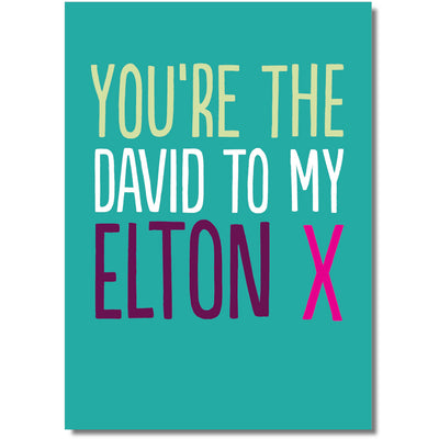 You're The David To My Elton - Gay Greetings Card