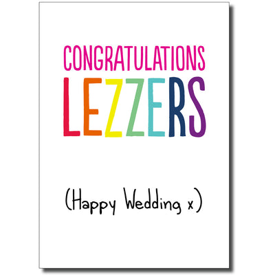 Congratulations Lezzers Happy Wedding - Lesbian Wedding Card