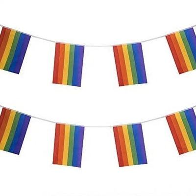Gay Pride Rainbow Flag Bunting Large (10m x 30 Large Flags)