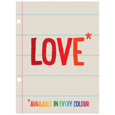 Love (Available In Every Colour) - Gay Greetings Card