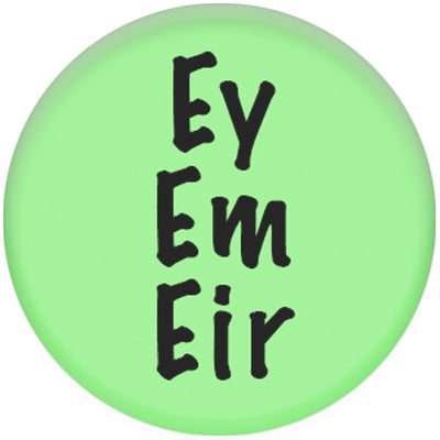 Pronoun Ey/Em/Eir Small Button Badge (Green)
