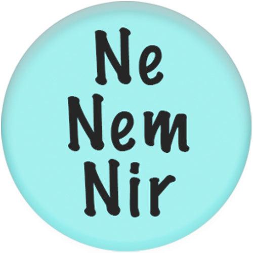 Pronoun Ne/Nem/Nir Small Button Badge (Turquoise)