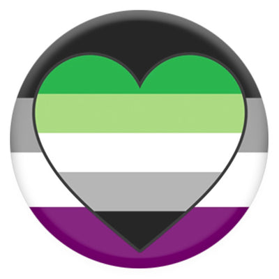 Asexual Flag With Aromantic Heart Small Pin Badge