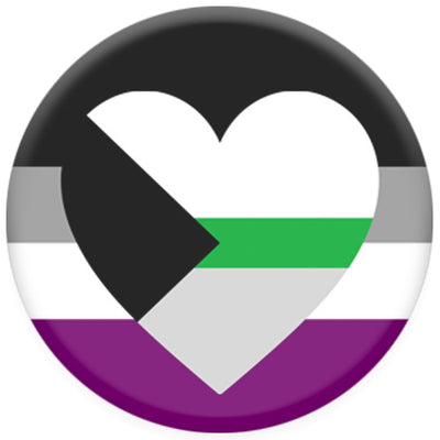 Asexual Flag With Demiromantic Heart Small Pin Badge