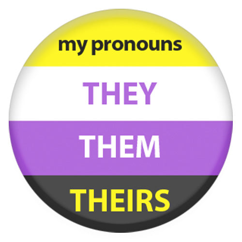 Non Binary Flag Pronoun They/Them/Theirs Small Pin Badge