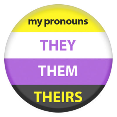 Non Binary Flag Pronoun They/Them/Theirs Small Pin Badge