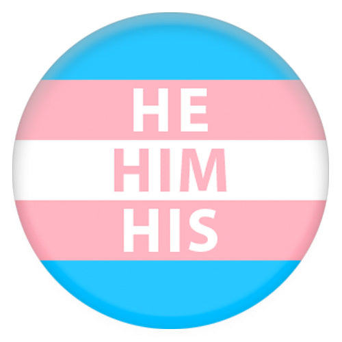 Transgender Flag Pronoun He/Him/His Small Pin Badge