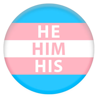 Transgender Flag Pronoun He/Him/His Small Pin Badge