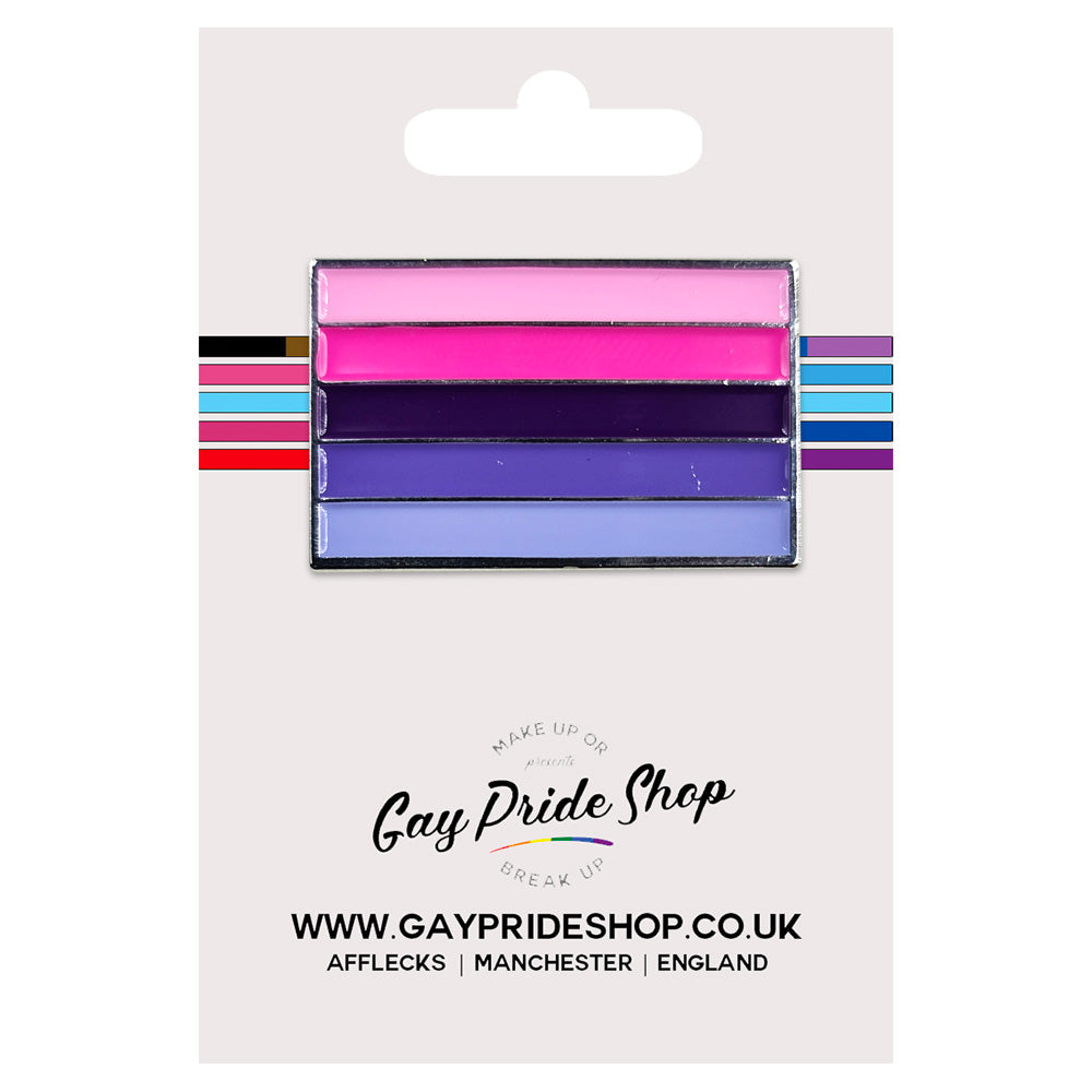 Omnisexual Pride Flag Silver Metal Rectangle Lapel Pin Badge