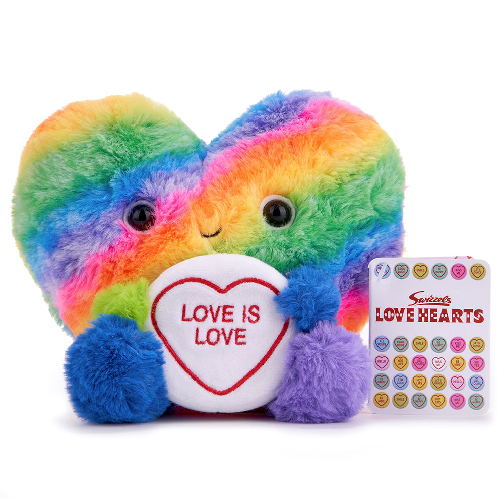 Swizzles Love Hearts - Love Is Love Plush Rainbow Heart