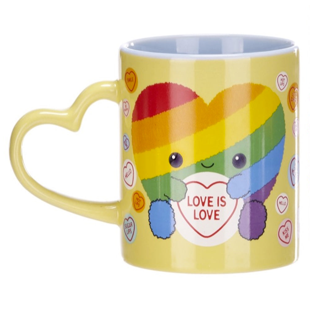 Swizzles Love Hearts - Love Is Love Rainbow Heart Mug