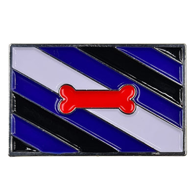Puppy Play Pride Flag Silver Metal Rectangle Lapel Pin Badge