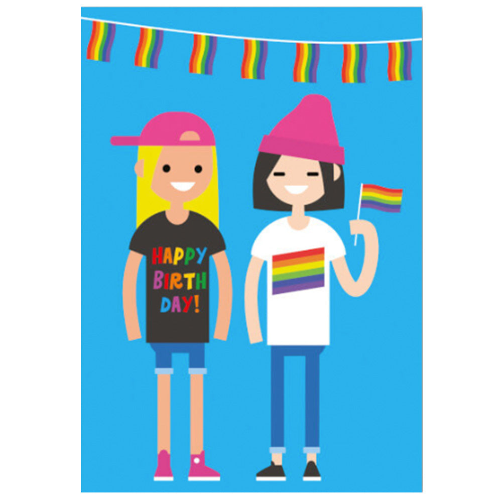 Pride Girls Happy Birthday - Lesbian Birthday Card