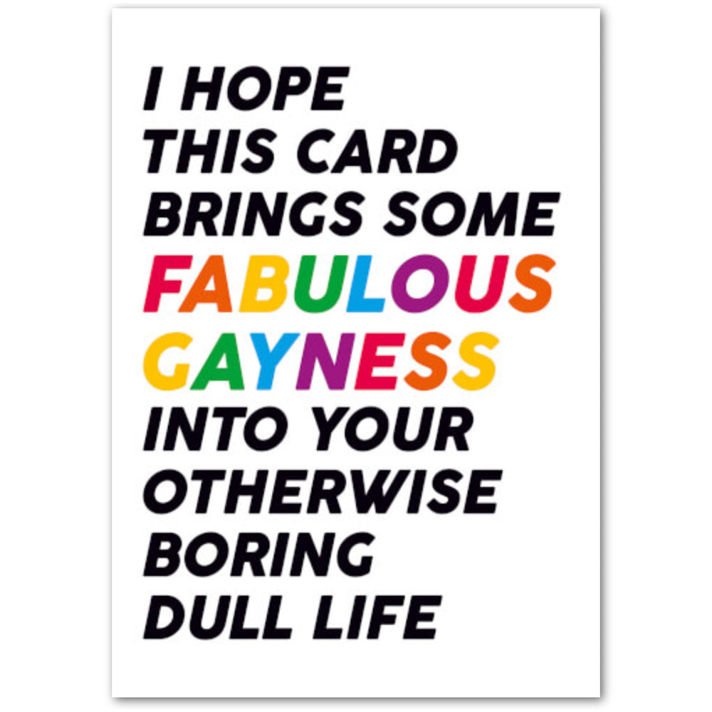 Fabulous Gayness - Gay Birthday Card