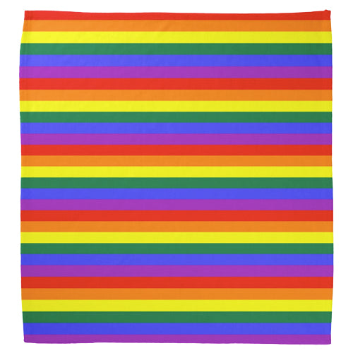 Gay Pride Rainbow Cotton Bandana (Thin Stripes)
