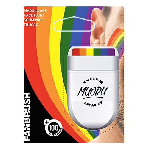 Gay Pride Rainbow Face Paint Fanbrush