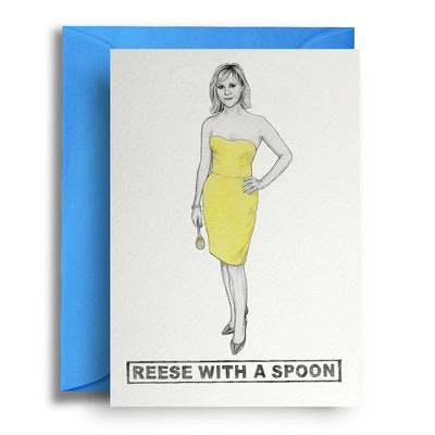 Reese With A Spoon - Greetings Card