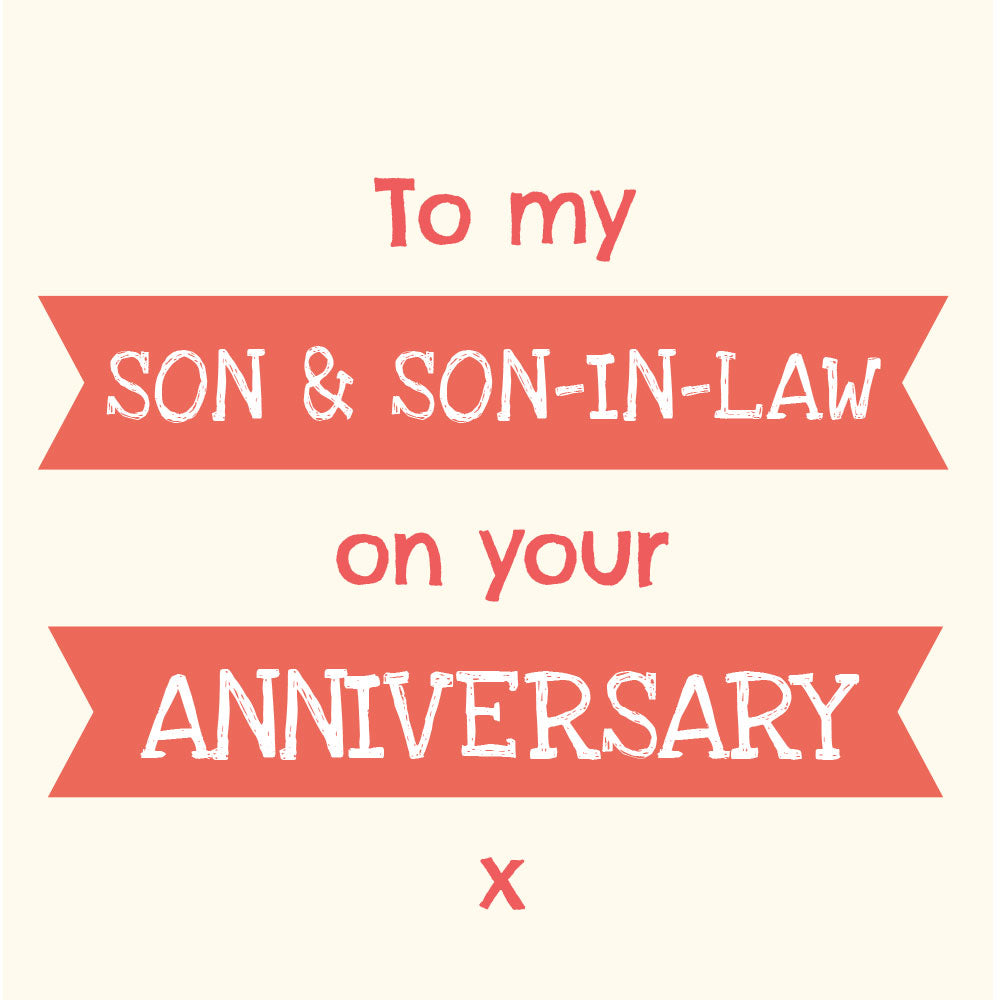 Son & Son-In-Law Anniversary - Gay Anniversary Card