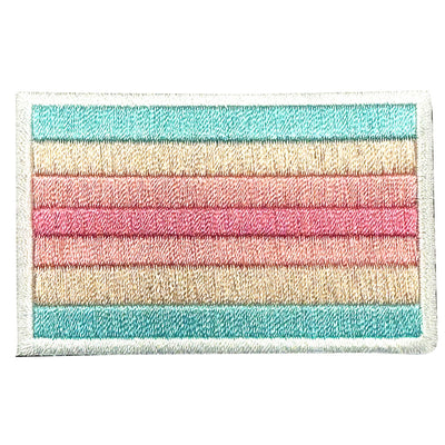 Transfeminine Flag Rectangular Embroidered Iron-On Festival Patch