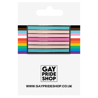 Transfeminine Pride Flag Silver Metal Rectangle Lapel Pin Badge