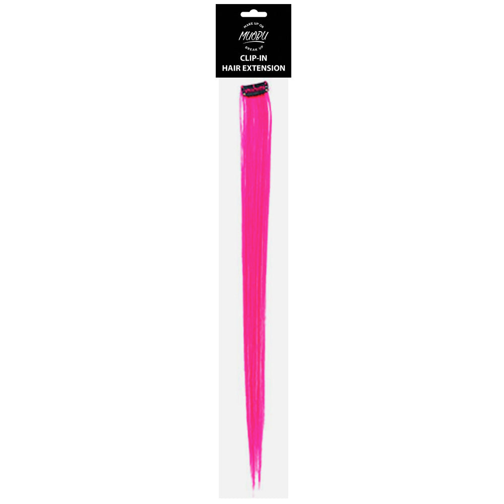 MUOBU Clip-In Hair Extension Strip - UV Neon Pink