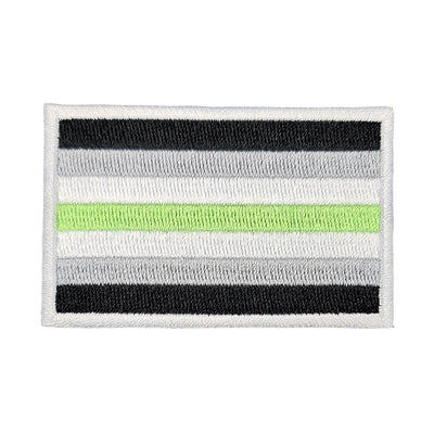 Agender Pride Flag Rectangular Embroidered Iron-On Festival Patch