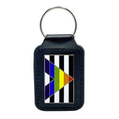 Straight Ally Pride Leather & Metal Keyring