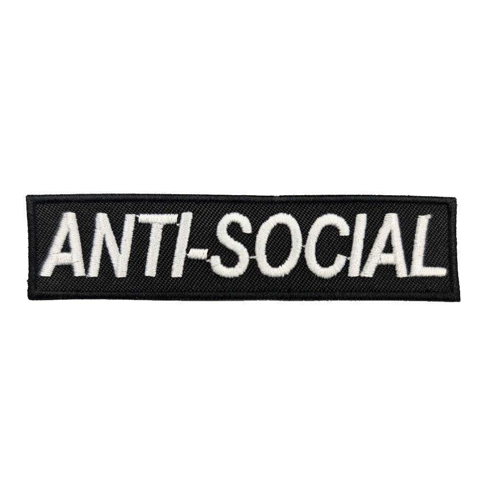 Anti-Social Embroidered Iron-On Festival Patch