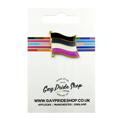 Asexual Flag Gold Enamel Waving Flag Pin Badge